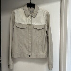 Alexander Wang Women's off white Denim and Leather Jacket - size Small